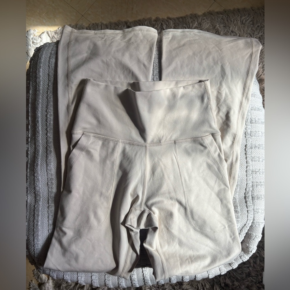 Offline by Aerie tan flare leggings- size Small short inseam